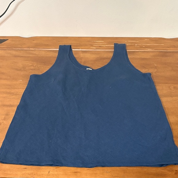 PuroLino Tops - PuroLino Women's Linen Blue Tank Top Size XL